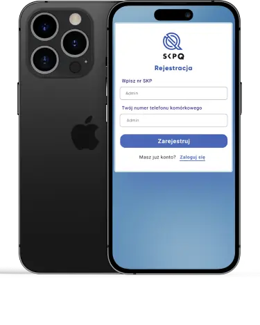 The SkpQ website displayed on a smartphone