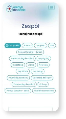 The 'Medyk dla ciebie' website displayed on a smartphone