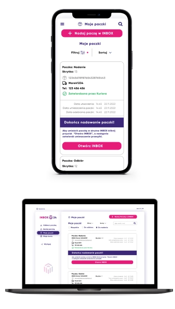 The Inbox24 website displayed on a smartphone and a laptop