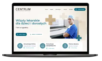 The Centrum website displayed on a laptop